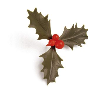 100 feuilles de houx triple vert Noël