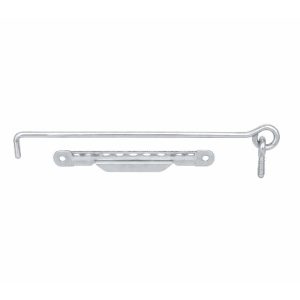 Crochet et crémaillère 300 mm L en acier zingué blanc