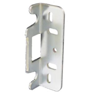 Gâche coudée acier zingué pour serrure EE à bouton poussoir