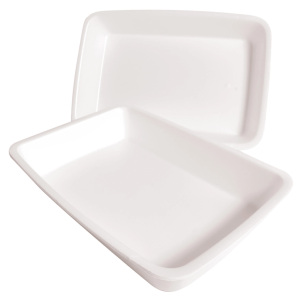 1000 barquettes en polystyrène blanc, 180 x 134 x 17 mm