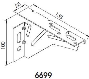 Patte de fixation acier 138 mm