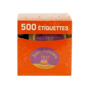 Cerf Dellier Etiquette Adhesive Joyeux Anniversaire Violet X500  Outlet