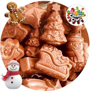Figurines de Noël chocolat au lait cœur praliné noisette (50gr)