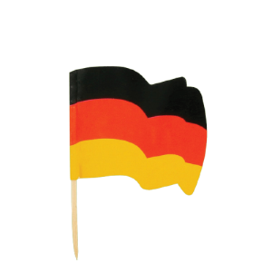 144 piques drapeau Allemagne recyclables – 4×3/6,5 cm