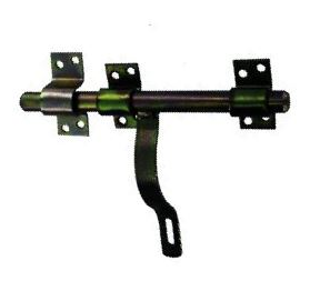 Verrou vervelle à patte avec gâche Ø 16 mm acier noir sans pontet